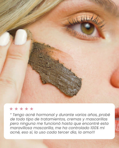 Mascarilla de Arcilla 60 g. Control Brillo Facial y Poros Limpios.