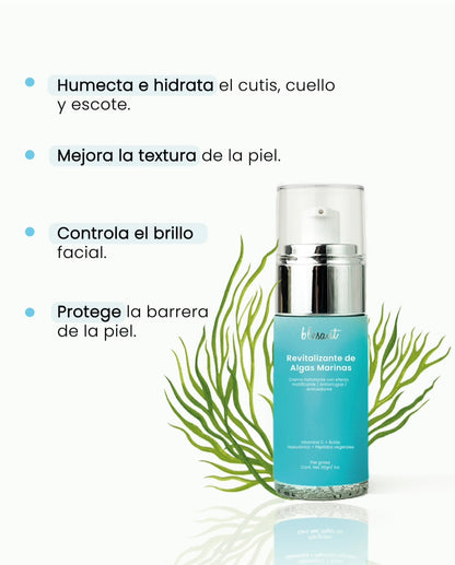 Crema Revitalizante de Algas Marinas 30 g. Antiedad para Cutis Graso.