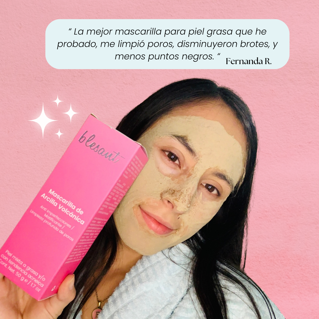 Mascarilla de Arcilla 60 g. Control Brillo Facial y Poros Limpios.