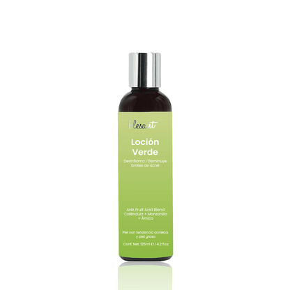 Loción Verde 125 ml. Exfoliante y Desinflamatoria.