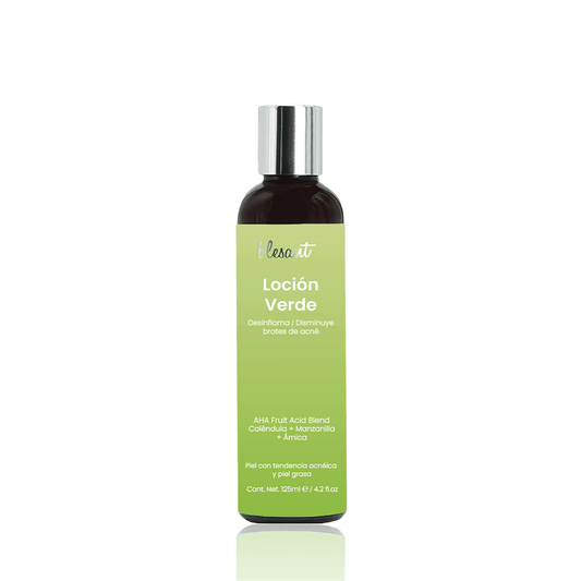 Loción Verde 125 ml. Exfoliante y Desinflamatoria.
