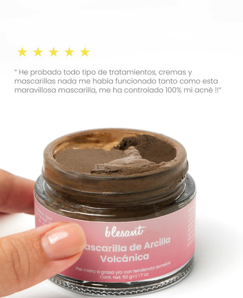 Mascarilla de arcilla 60 g. Control brillo facial y poros limpios